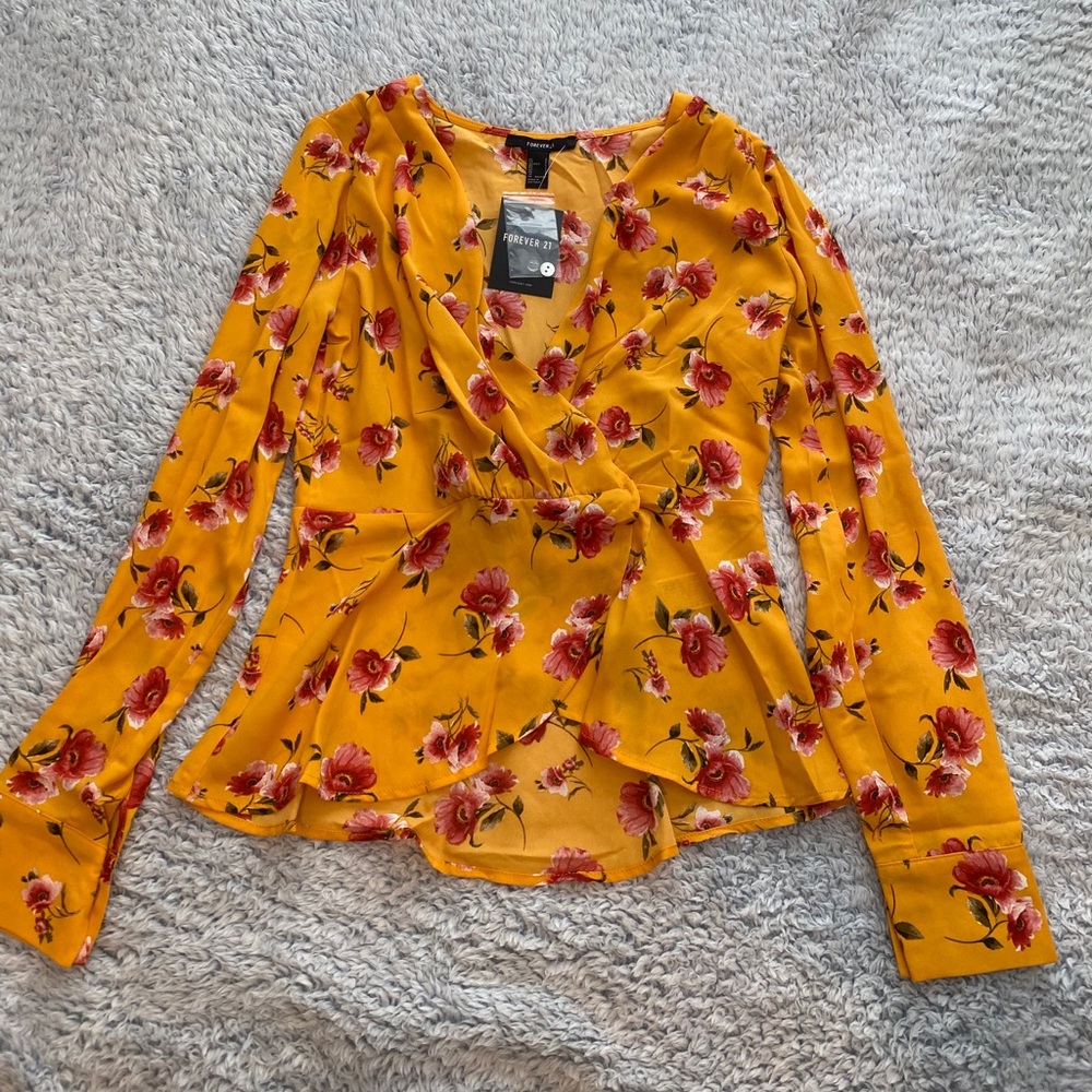 Yellow floral top from Forever 21